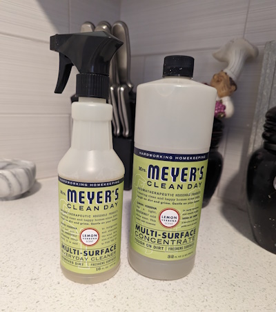 We use animal friendly cleaning products, Mrs Myers is our favorite.